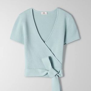 Aritzia little moon wrap knit top